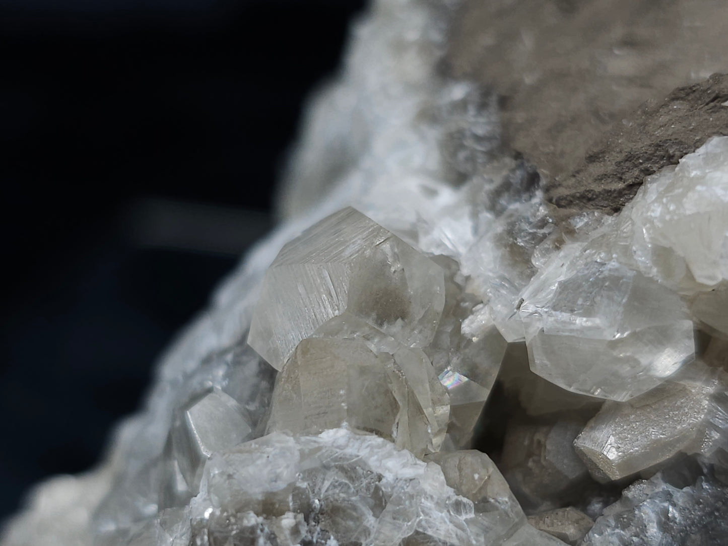#33211 Double phantom Nailhead Spar Calcite cluster with Chalcopyrite ore and multiple small fossils in the matrix