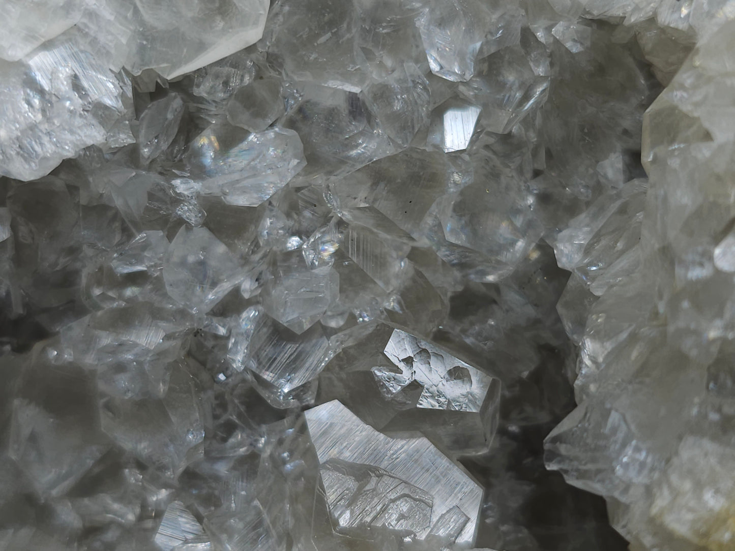 #33212 Super clear Nailhead Spar Calcite cluster and Chalcopyrite ore and multiple small fossils