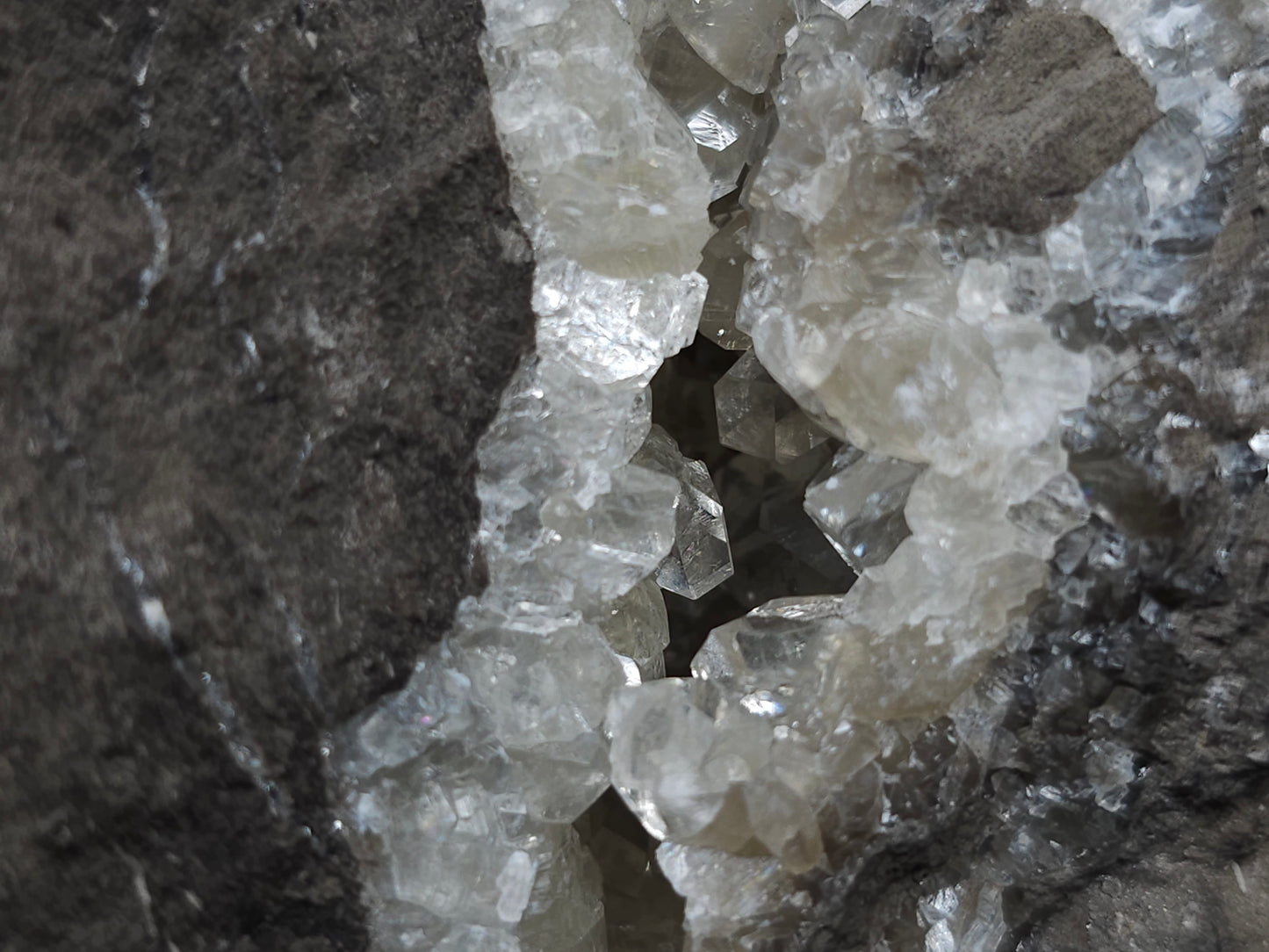 #33217 Double phantom Nailhead Spar Calcite cluster with Chalcopyrite ore and multiple small fossils in the matrix