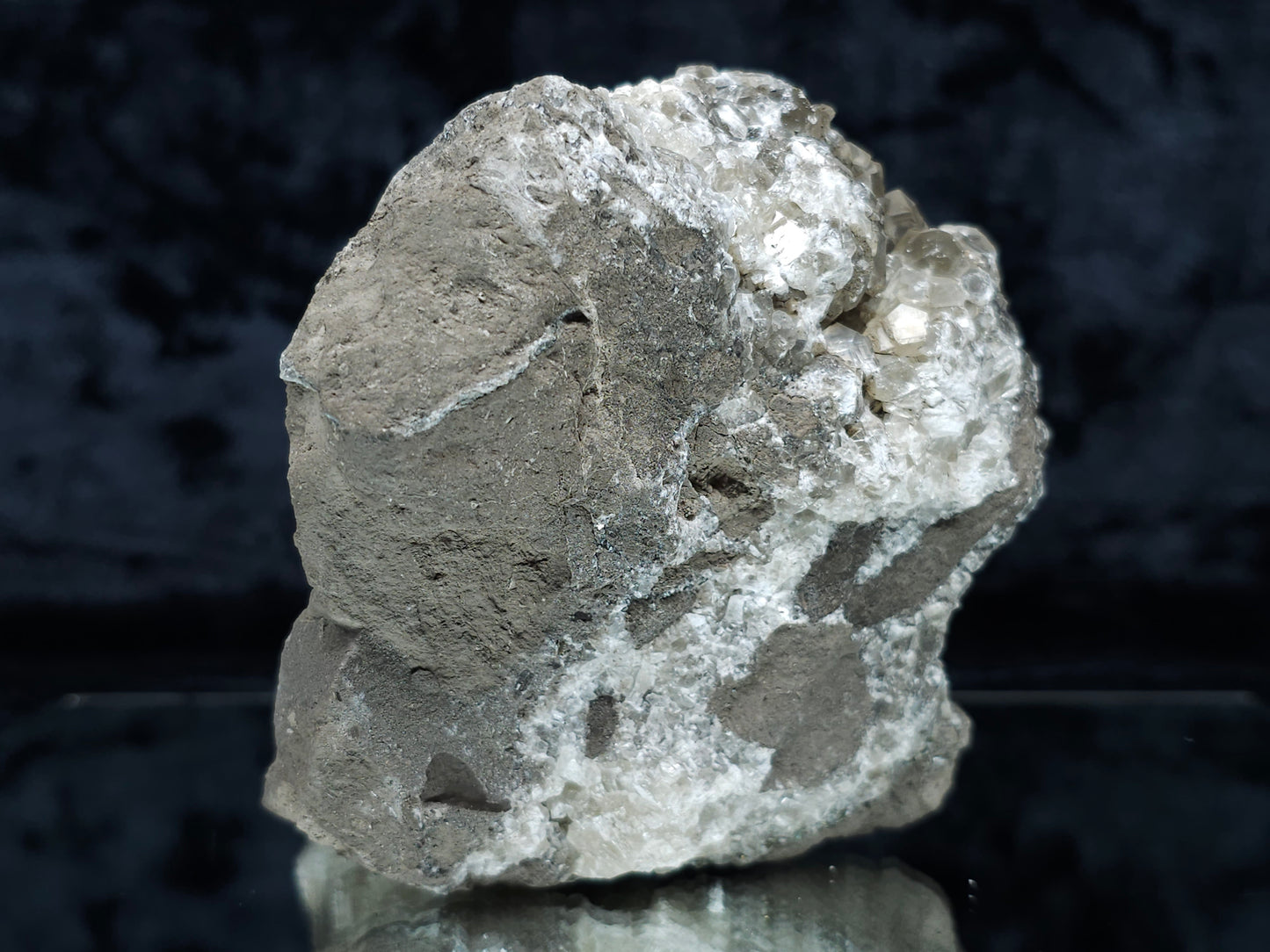 #33217 Double phantom Nailhead Spar Calcite cluster with Chalcopyrite ore and multiple small fossils in the matrix