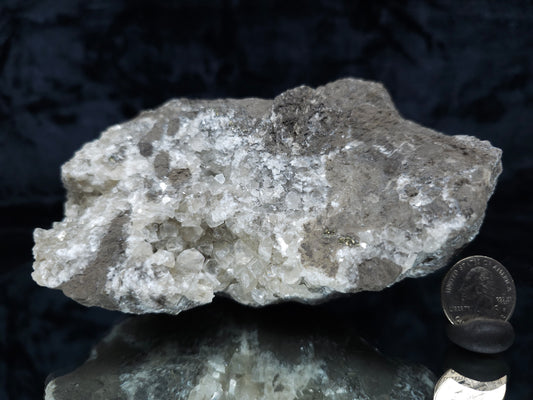#33218 Super clear Nailhead Spar Calcite geode and Chalcopyrite ore and multiple small fossils