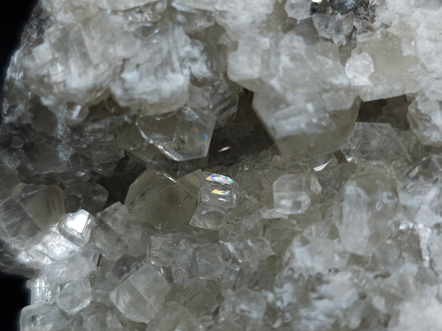 #33218 Super clear Nailhead Spar Calcite geode and Chalcopyrite ore and multiple small fossils