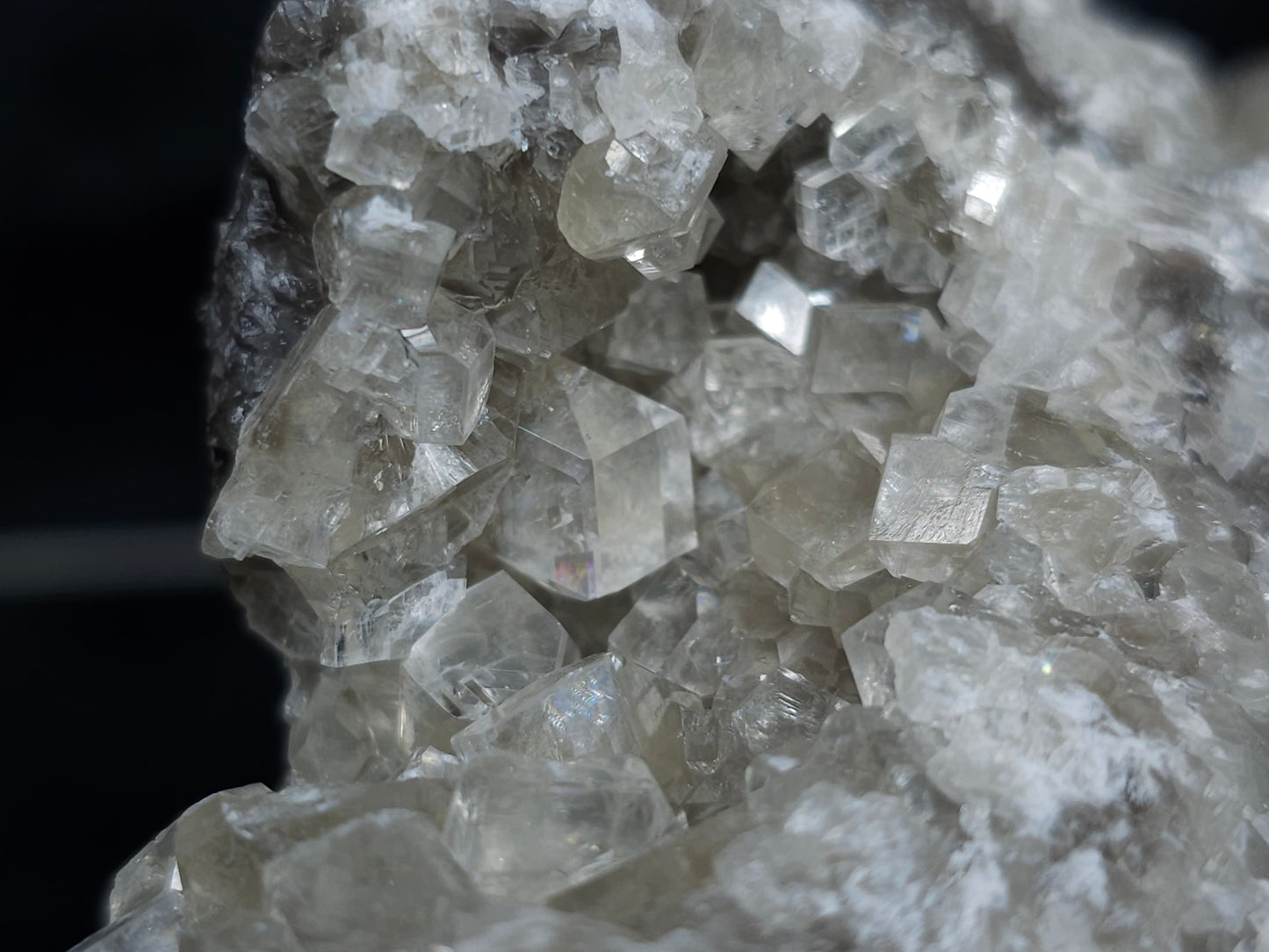 #33218 Super clear Nailhead Spar Calcite geode and Chalcopyrite ore and multiple small fossils
