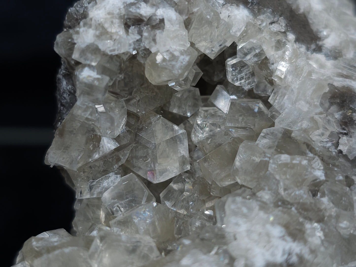 #33218 Super clear Nailhead Spar Calcite geode and Chalcopyrite ore and multiple small fossils