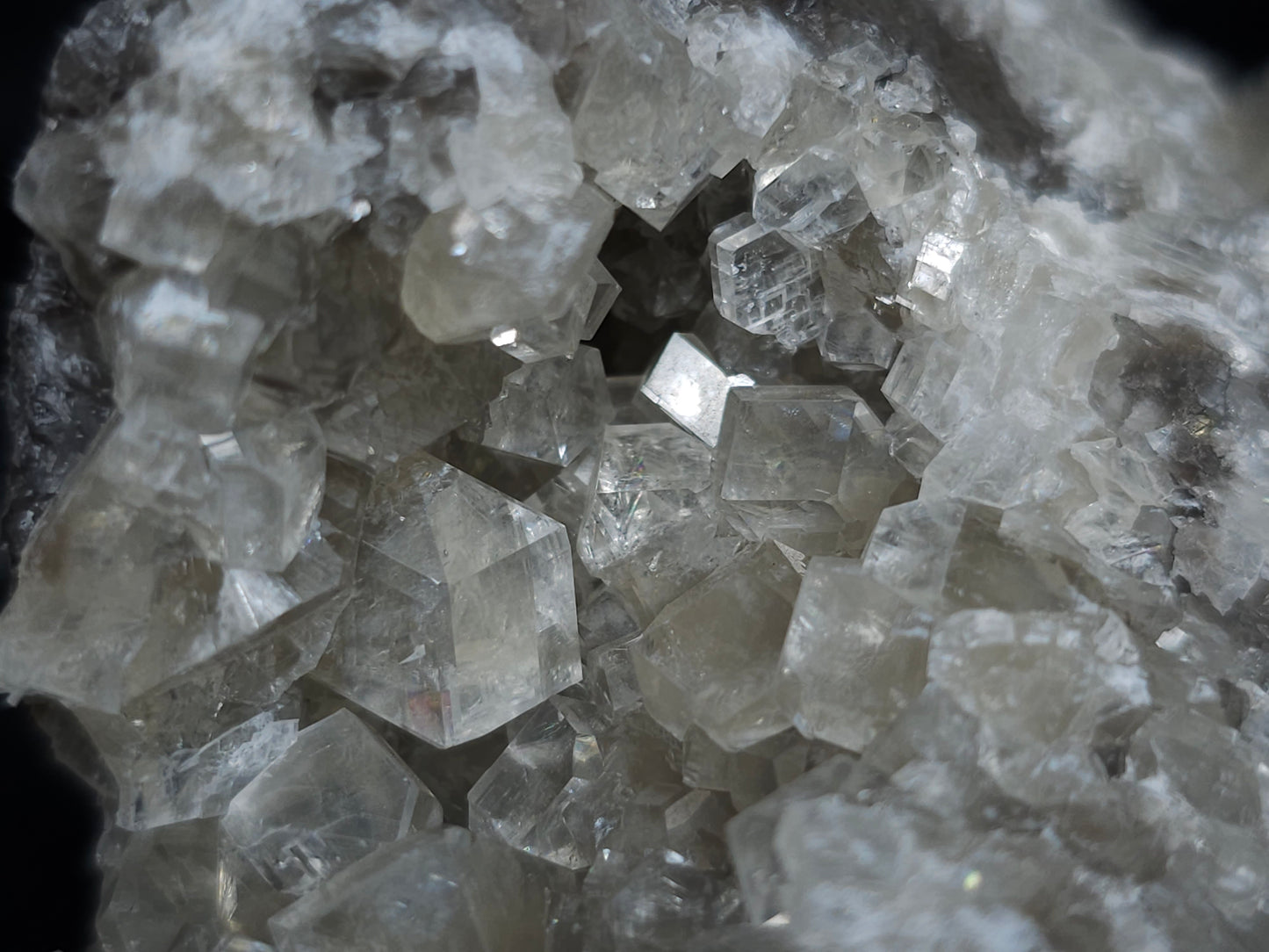 #33218 Super clear Nailhead Spar Calcite geode and Chalcopyrite ore and multiple small fossils