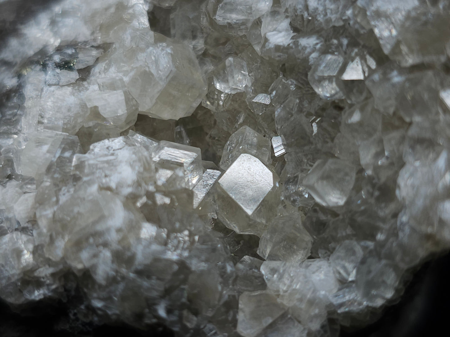 #33218 Super clear Nailhead Spar Calcite geode and Chalcopyrite ore and multiple small fossils