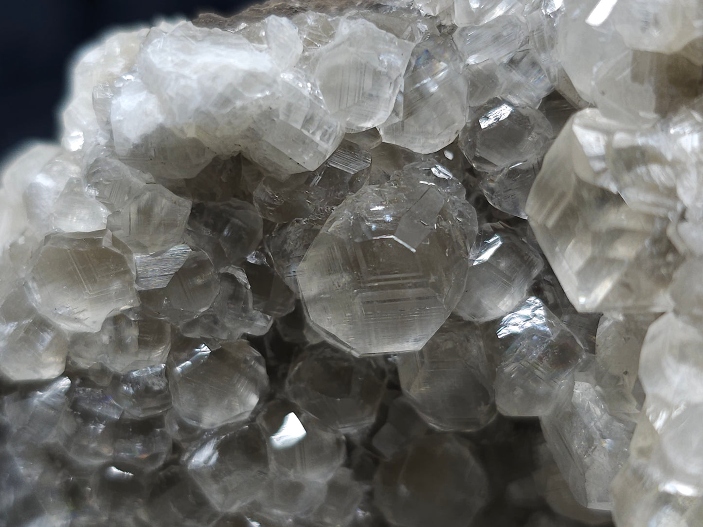 #33221 Super clear Nailhead Spar Calcite geode and Chalcopyrite ore and multiple small fossils in the matrix