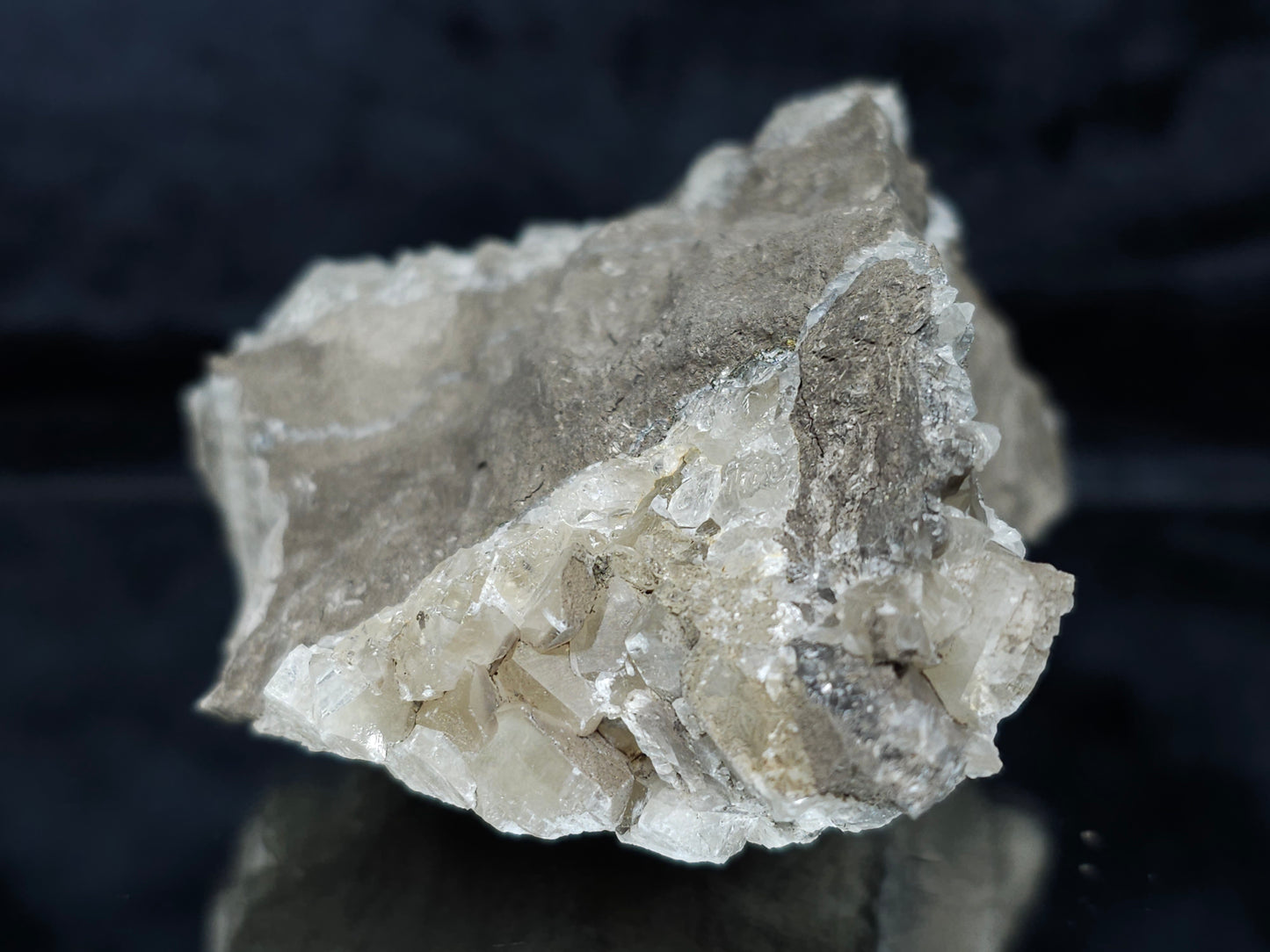 #33975 double phantom Nailhead Spar Calcite cluster and Chalcopyrite ore and awesome Trilobite fossil