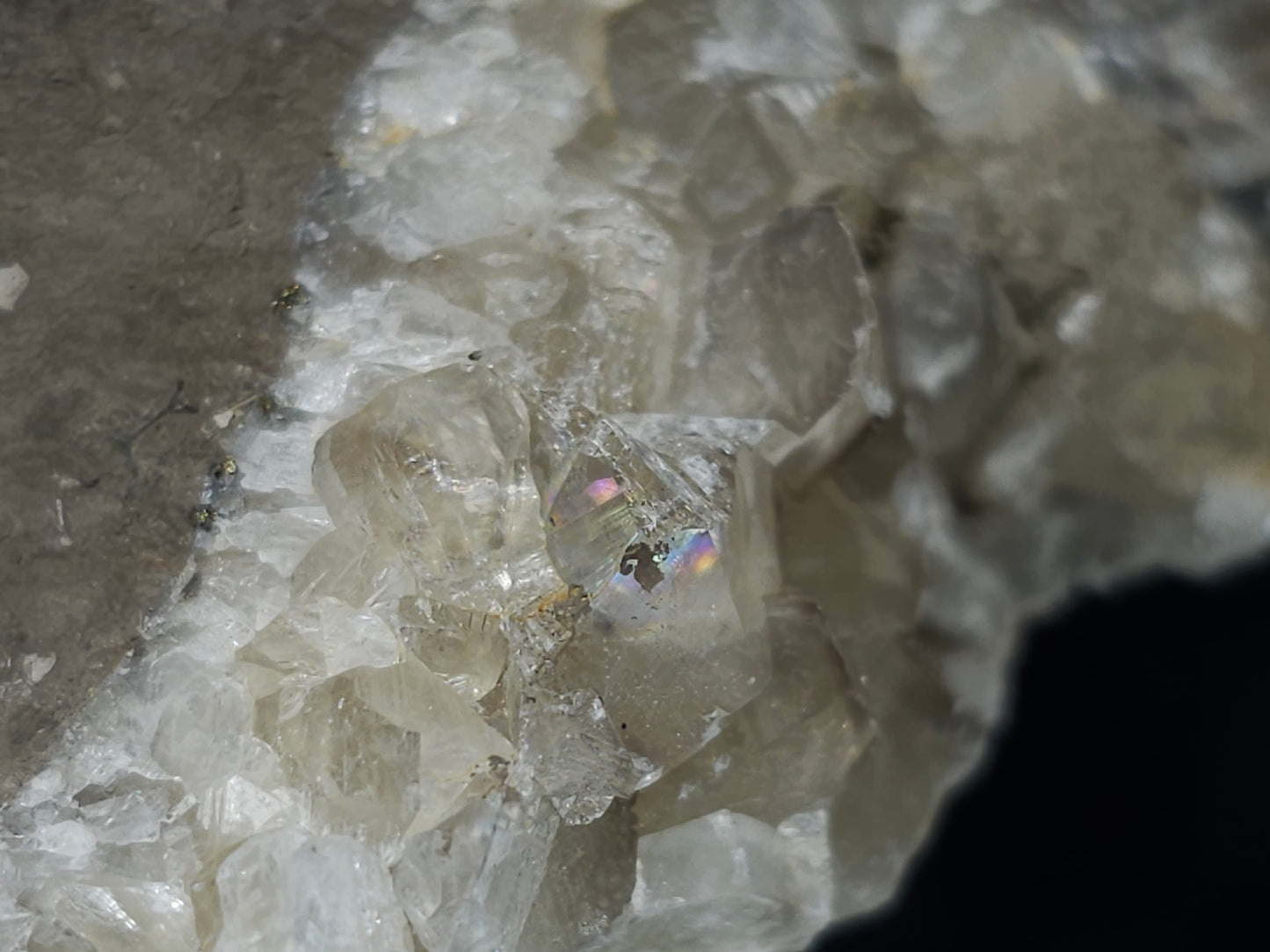 #33975 double phantom Nailhead Spar Calcite cluster and Chalcopyrite ore and awesome Trilobite fossil