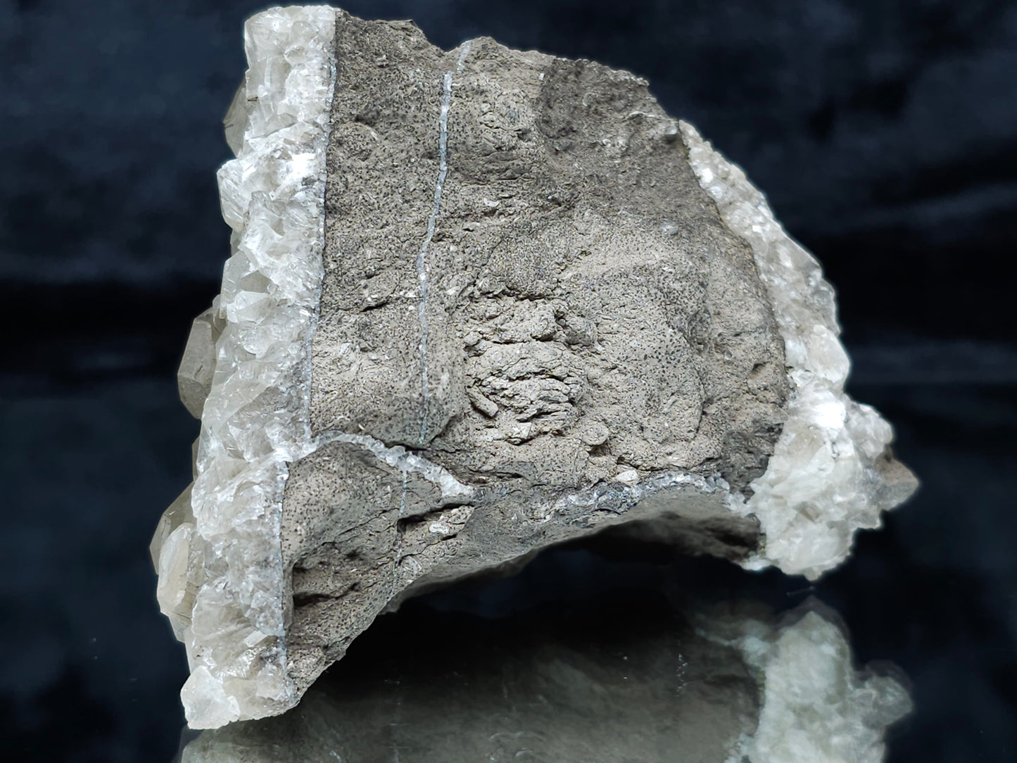 #33975 double phantom Nailhead Spar Calcite cluster and Chalcopyrite ore and awesome Trilobite fossil
