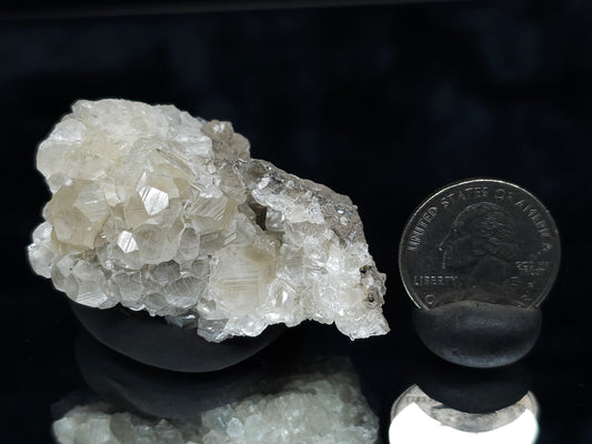 #33986 Super clear Nailhead Spar Calcite cluster and Chalcopyrite ore and multiple small fossils in the matrix