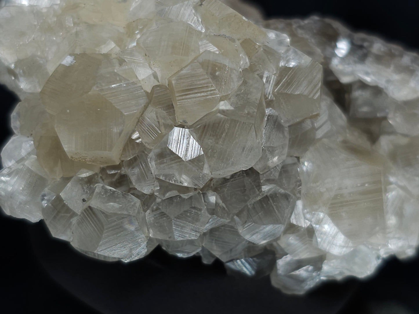 #33986 Super clear Nailhead Spar Calcite cluster and Chalcopyrite ore and multiple small fossils in the matrix