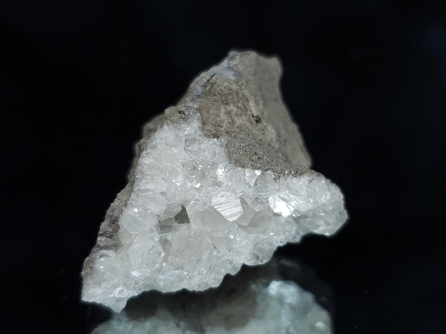 #35896 Super clear Nailhead Spar Calcite cluster and multiple fossils in the matrix