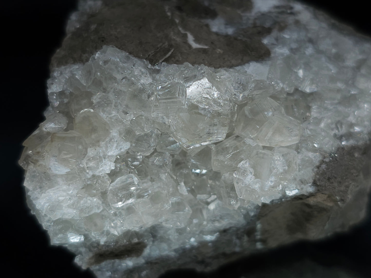 #35917 #R Super clear Nailhead Spar Calcite cluster, Chalcopyrite ore and multiple small fossils in the matrix