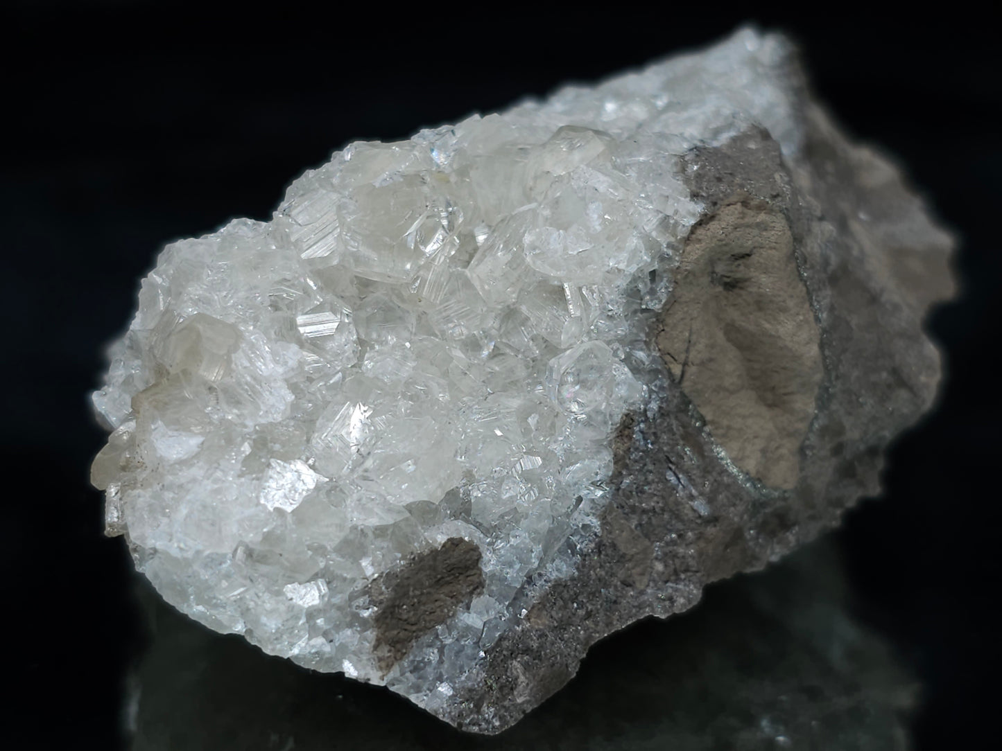 #35917 #R Super clear Nailhead Spar Calcite cluster, Chalcopyrite ore and multiple small fossils in the matrix