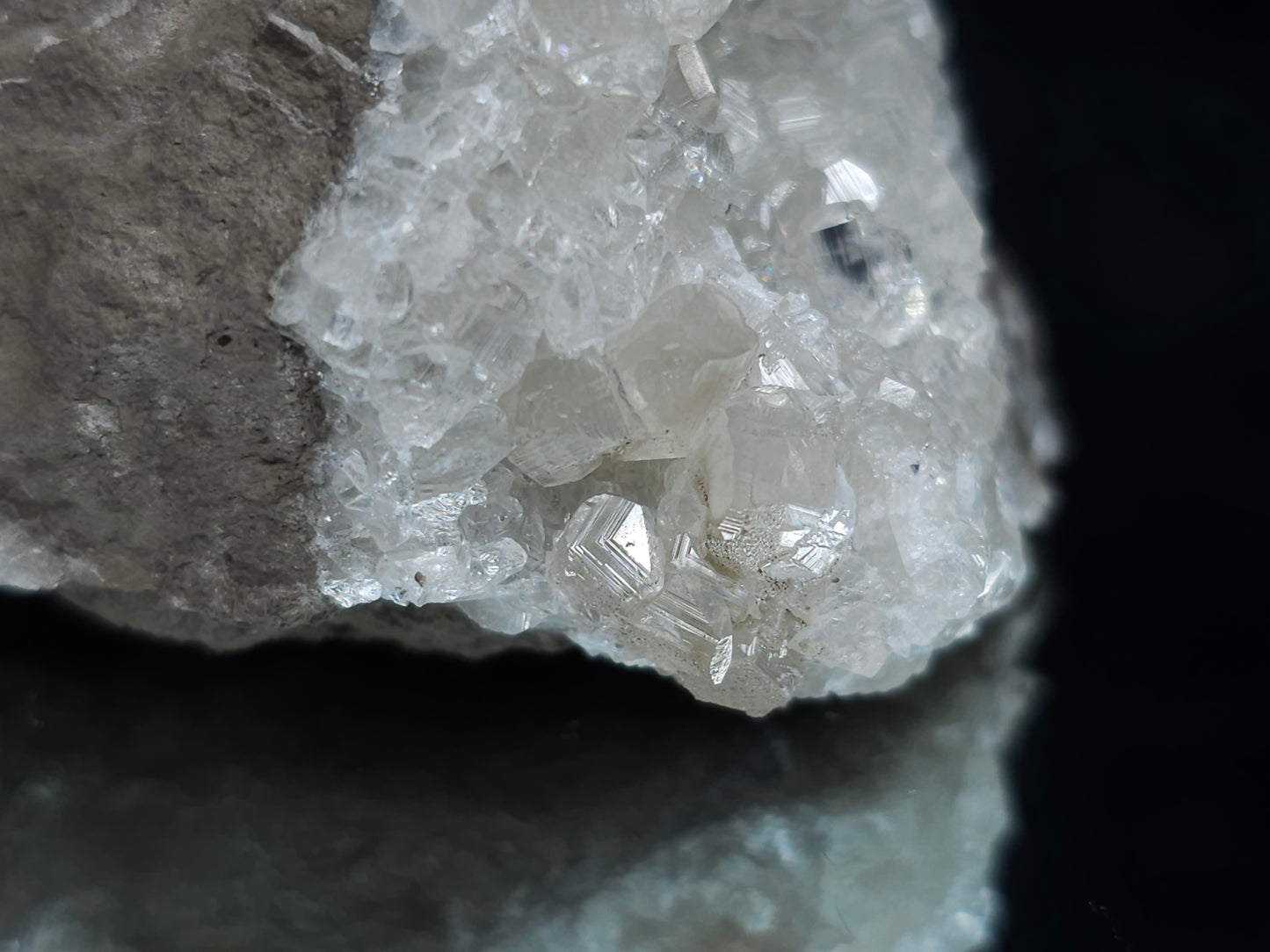 #35917 #R Super clear Nailhead Spar Calcite cluster, Chalcopyrite ore and multiple small fossils in the matrix