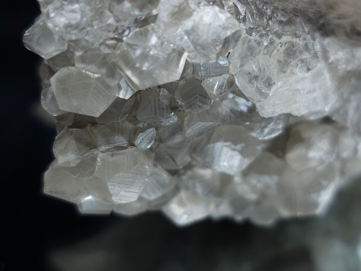 #33976 Super clear Nailhead Spar Calcite geode and Chalcopyrite ore and multiple small fossils in the matrix