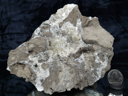 #33977 Super clear Nailhead Spar Calcite geode and Chalcopyrite ore and multiple small fossils in the matrix