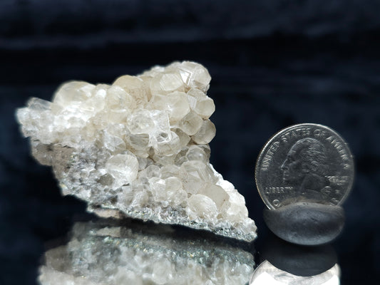 #33978 Super clear Nailhead Spar Calcite cluster and Chalcopyrite ore and multiple small fossils in the matrix