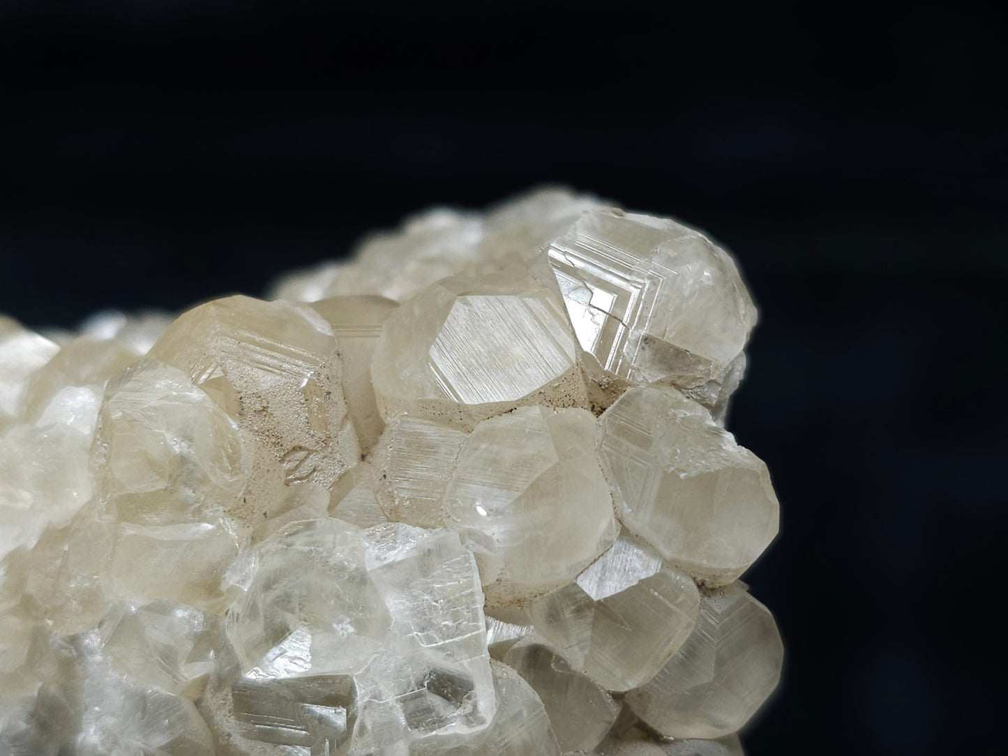 #33978 Super clear Nailhead Spar Calcite cluster and Chalcopyrite ore and multiple small fossils in the matrix