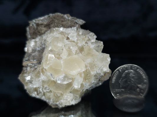 #33980 Super clear Nailhead Spar Calcite cluster and Chalcopyrite ore and multiple small fossils in the matrix
