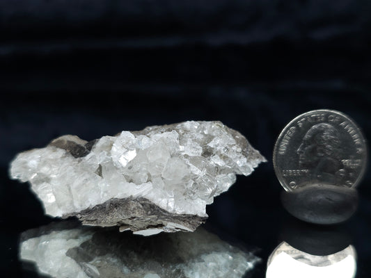 #33981 Super clear Nailhead Spar Calcite cluster and Chalcopyrite ore and multiple small fossils in the matrix