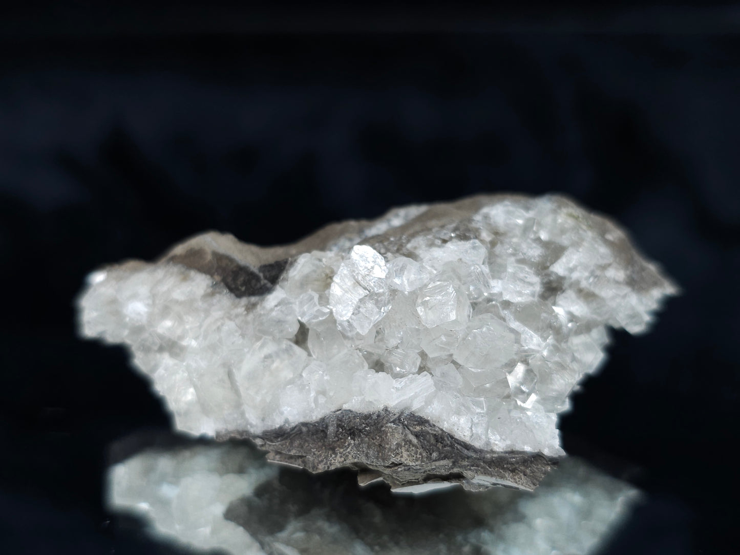 #33981 Super clear Nailhead Spar Calcite cluster and Chalcopyrite ore and multiple small fossils in the matrix