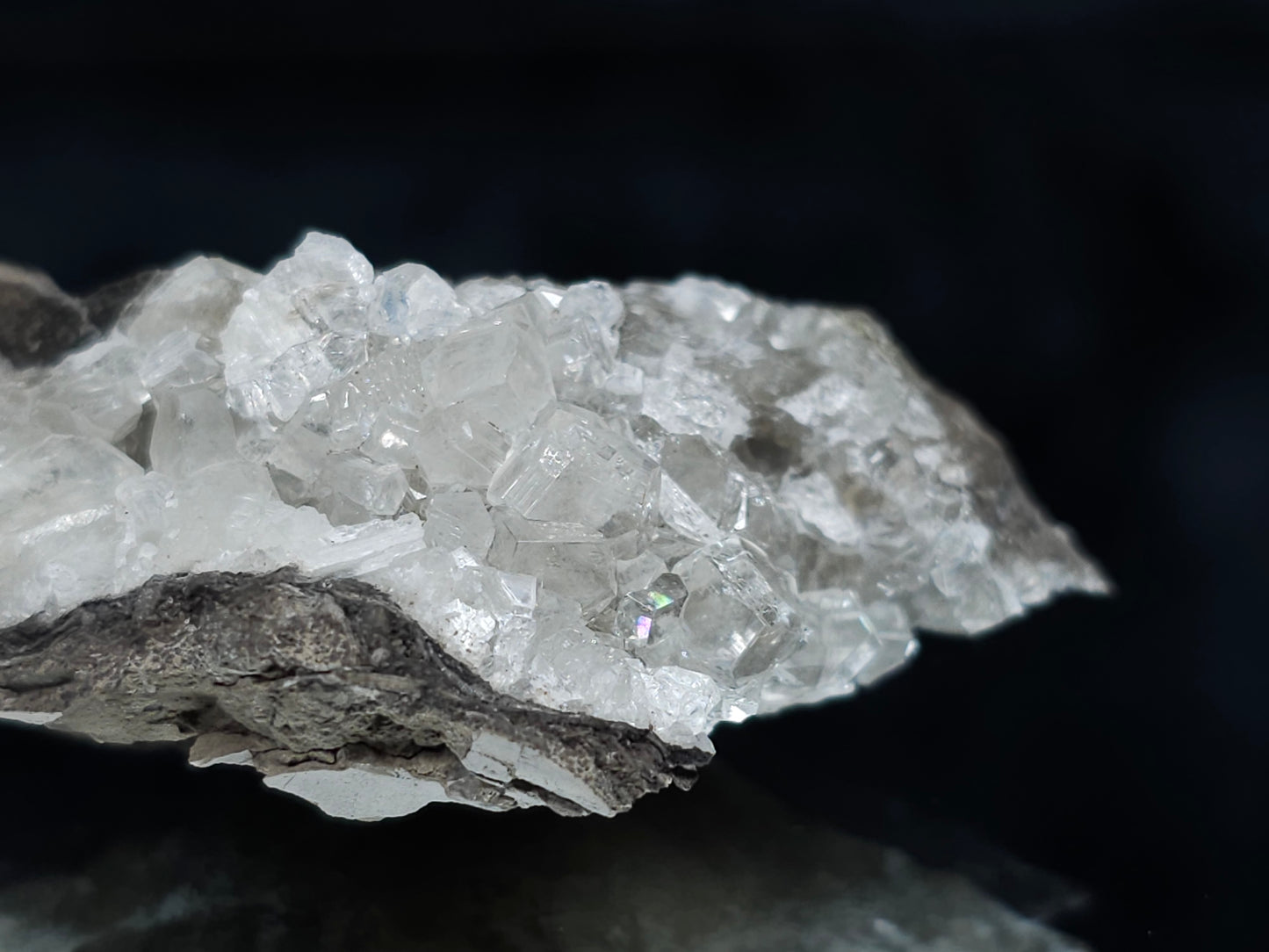 #33981 Super clear Nailhead Spar Calcite cluster and Chalcopyrite ore and multiple small fossils in the matrix
