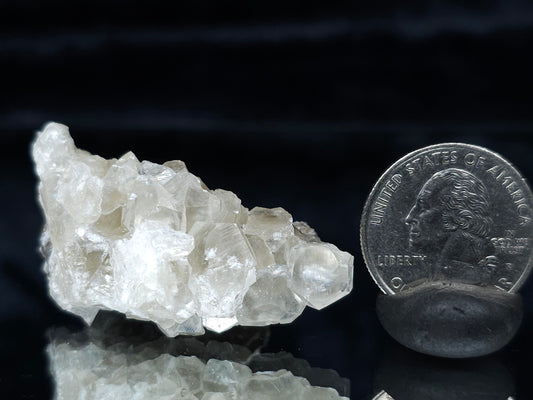 #33982 Super clear Nailhead Spar Calcite cluster and  Chalcopyrite ore and multiple small fossils in the matrix