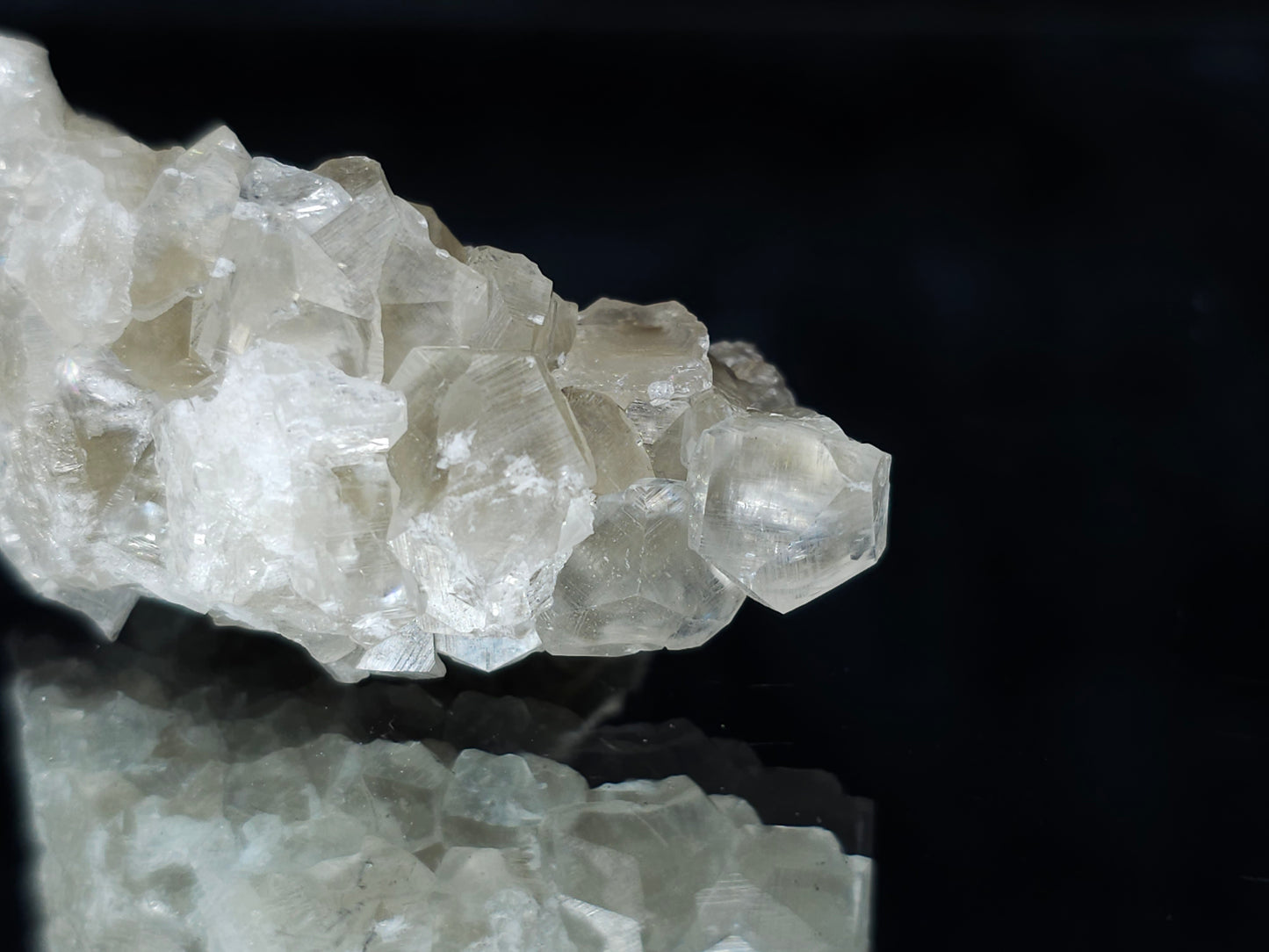 #33982 Super clear Nailhead Spar Calcite cluster and  Chalcopyrite ore and multiple small fossils in the matrix