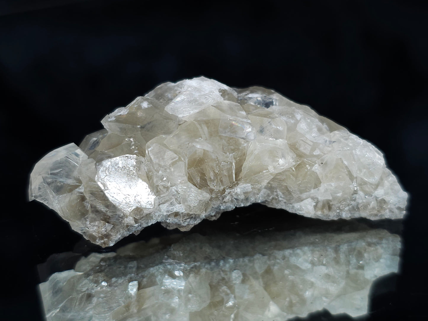 #33982 Super clear Nailhead Spar Calcite cluster and  Chalcopyrite ore and multiple small fossils in the matrix