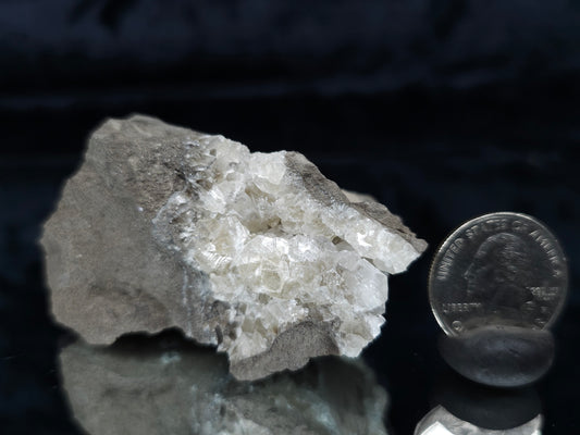 #33983 Super clear Nailhead Spar Calcite cluster and Chalcopyrite ore and multiple small fossils in the matrix
