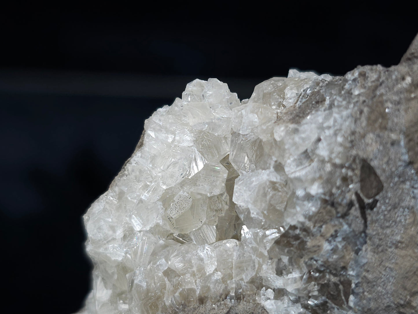 #33983 Super clear Nailhead Spar Calcite cluster and Chalcopyrite ore and multiple small fossils in the matrix