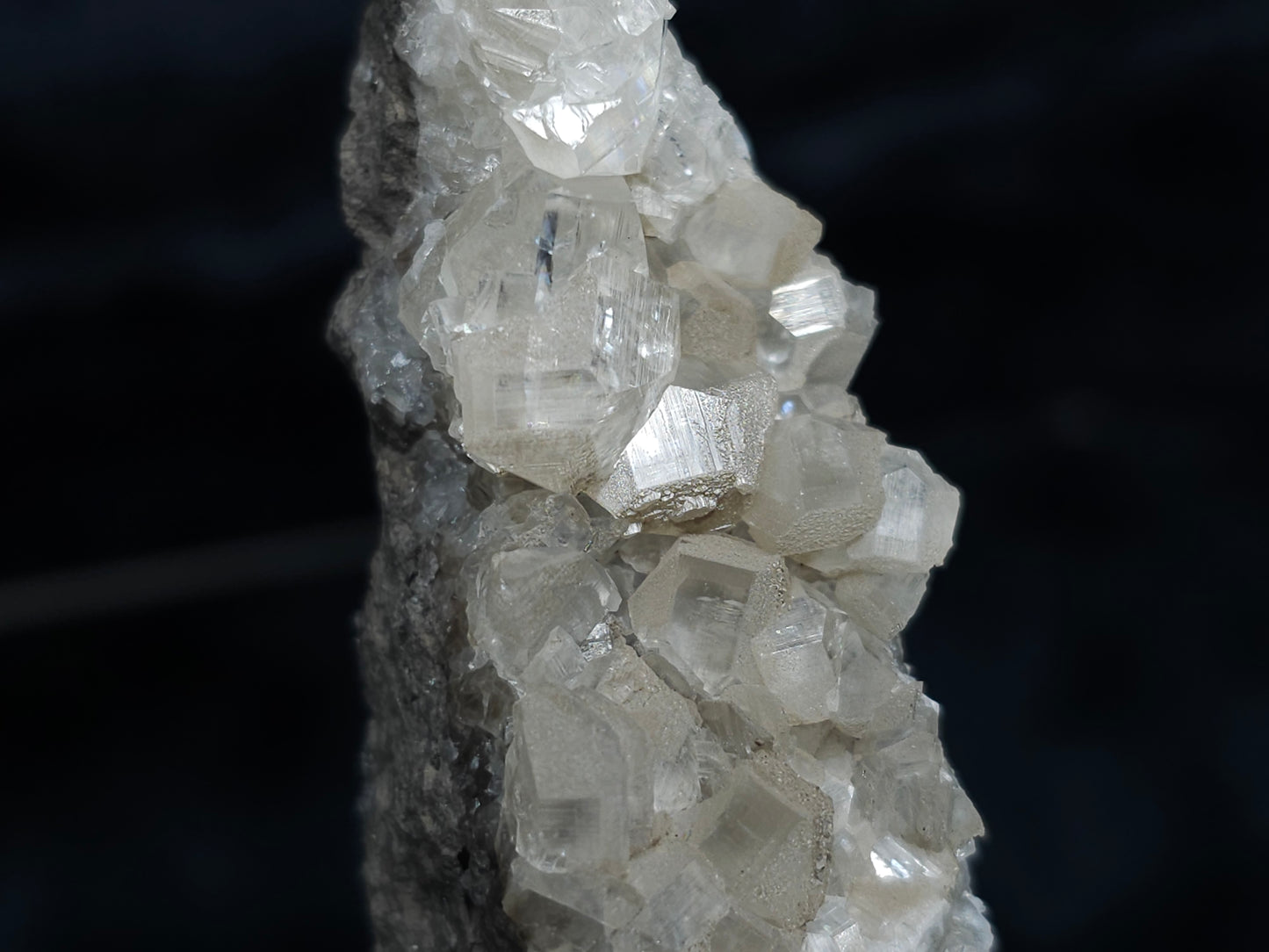#33987 Super clear Nailhead Spar Calcite cluster and Chalcopyrite ore and multiple small fossils in the matrix