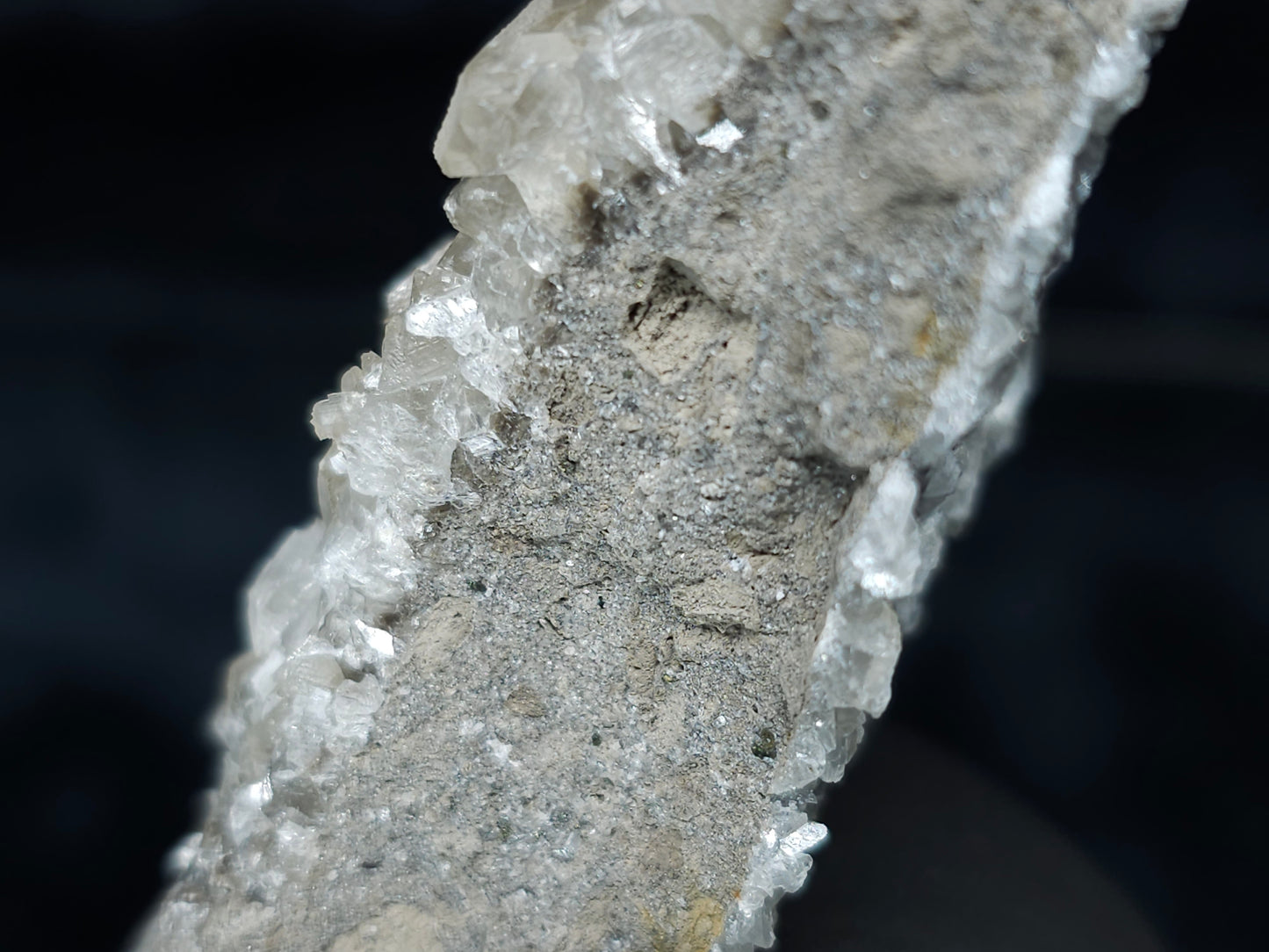 #33987 Super clear Nailhead Spar Calcite cluster and Chalcopyrite ore and multiple small fossils in the matrix