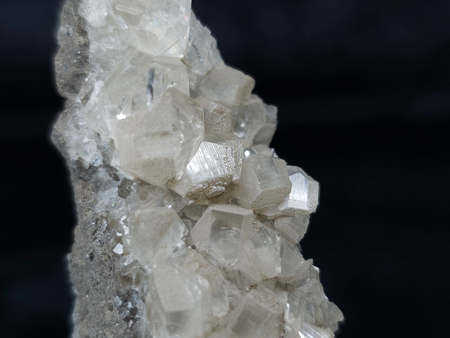 #33987 Super clear Nailhead Spar Calcite cluster and Chalcopyrite ore and multiple small fossils in the matrix