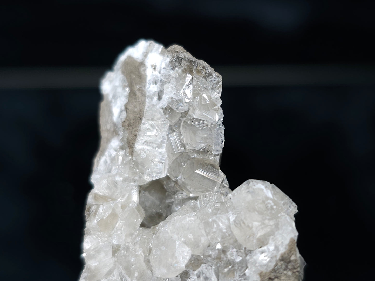 #33989 Super clear Nailhead Spar Calcite geode and  Chalcopyrite ore and multiple small fossils in the matrix