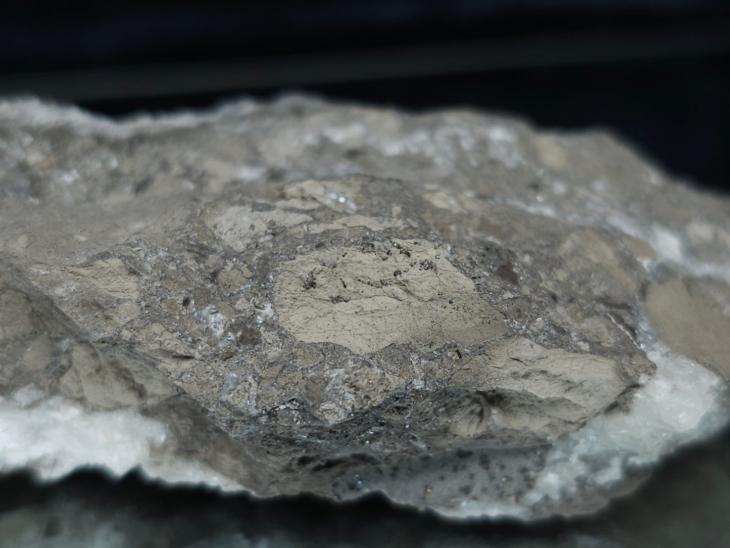 #33990 Super clear Nailhead Spar Calcite cluster and Chalcopyrite ore and multiple small fossils in the matrix