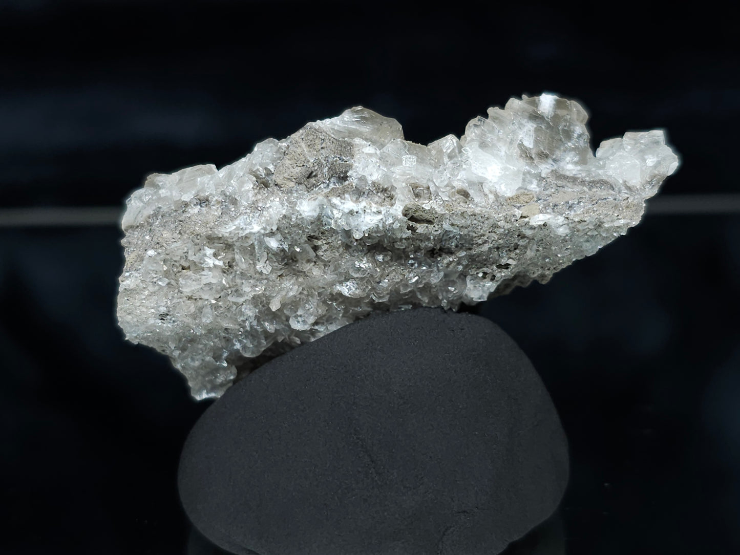 #33991  Double phantom Nailhead Spar Calcite cluster with Chalcopyrite ore and multiple small fossils in the matrix