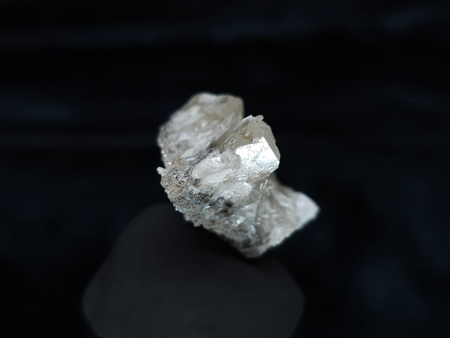 #33991  Double phantom Nailhead Spar Calcite cluster with Chalcopyrite ore and multiple small fossils in the matrix