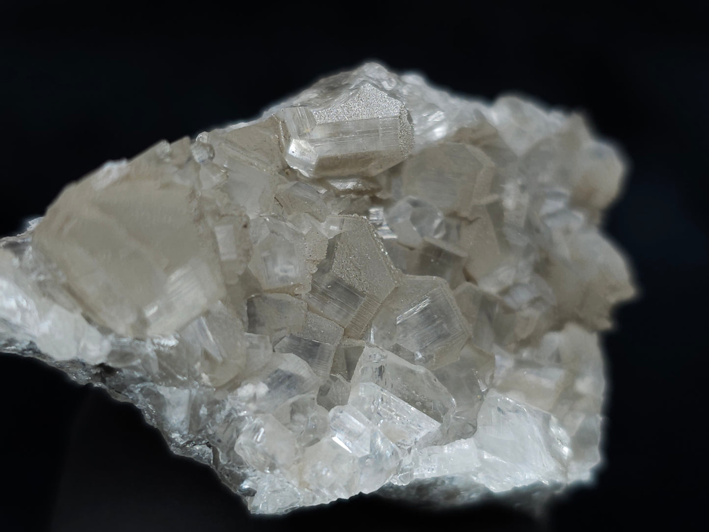 #33991  Double phantom Nailhead Spar Calcite cluster with Chalcopyrite ore and multiple small fossils in the matrix