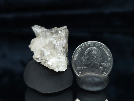 #33992 Super clear Nailhead Spar Calcite cluster and Chalcopyrite ore and multiple small fossils in the matrix