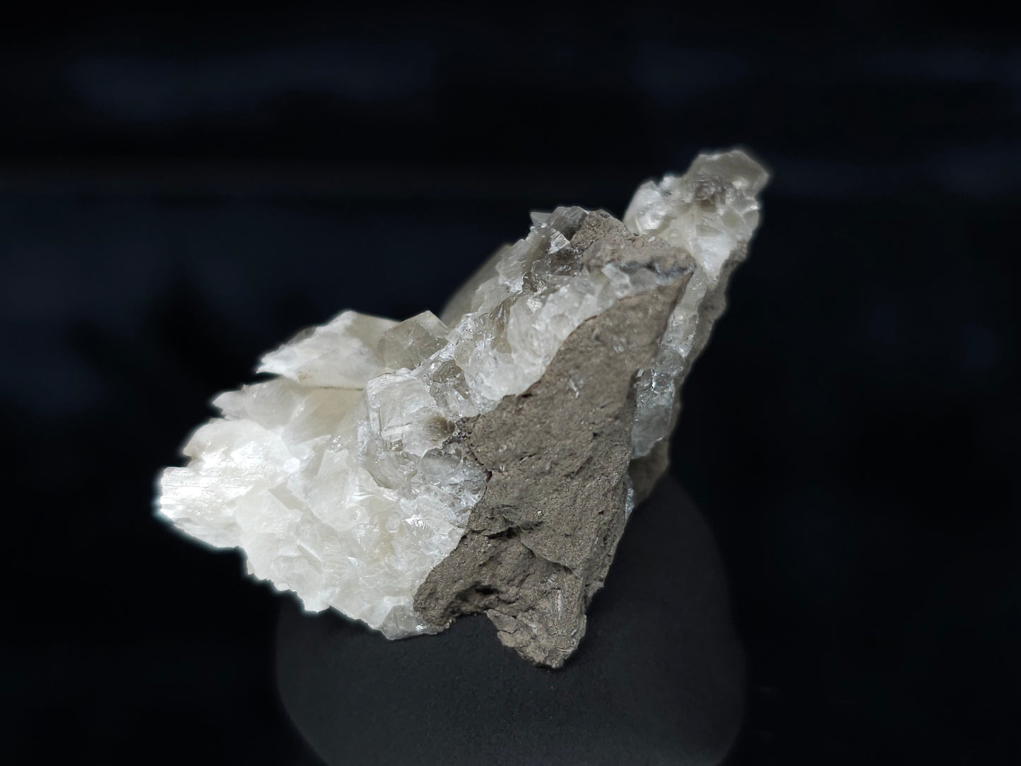 #33992 Super clear Nailhead Spar Calcite cluster and Chalcopyrite ore and multiple small fossils in the matrix