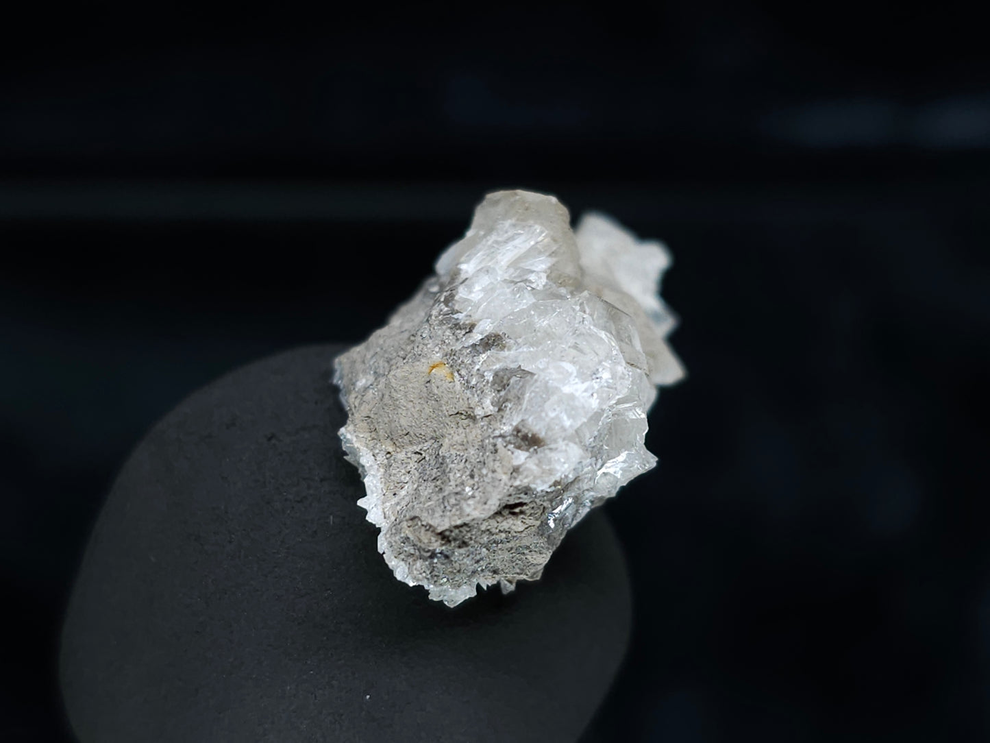 #33993 Super clear Nailhead Spar Calcite cluster and Chalcopyrite ore and multiple small fossils in the matrix