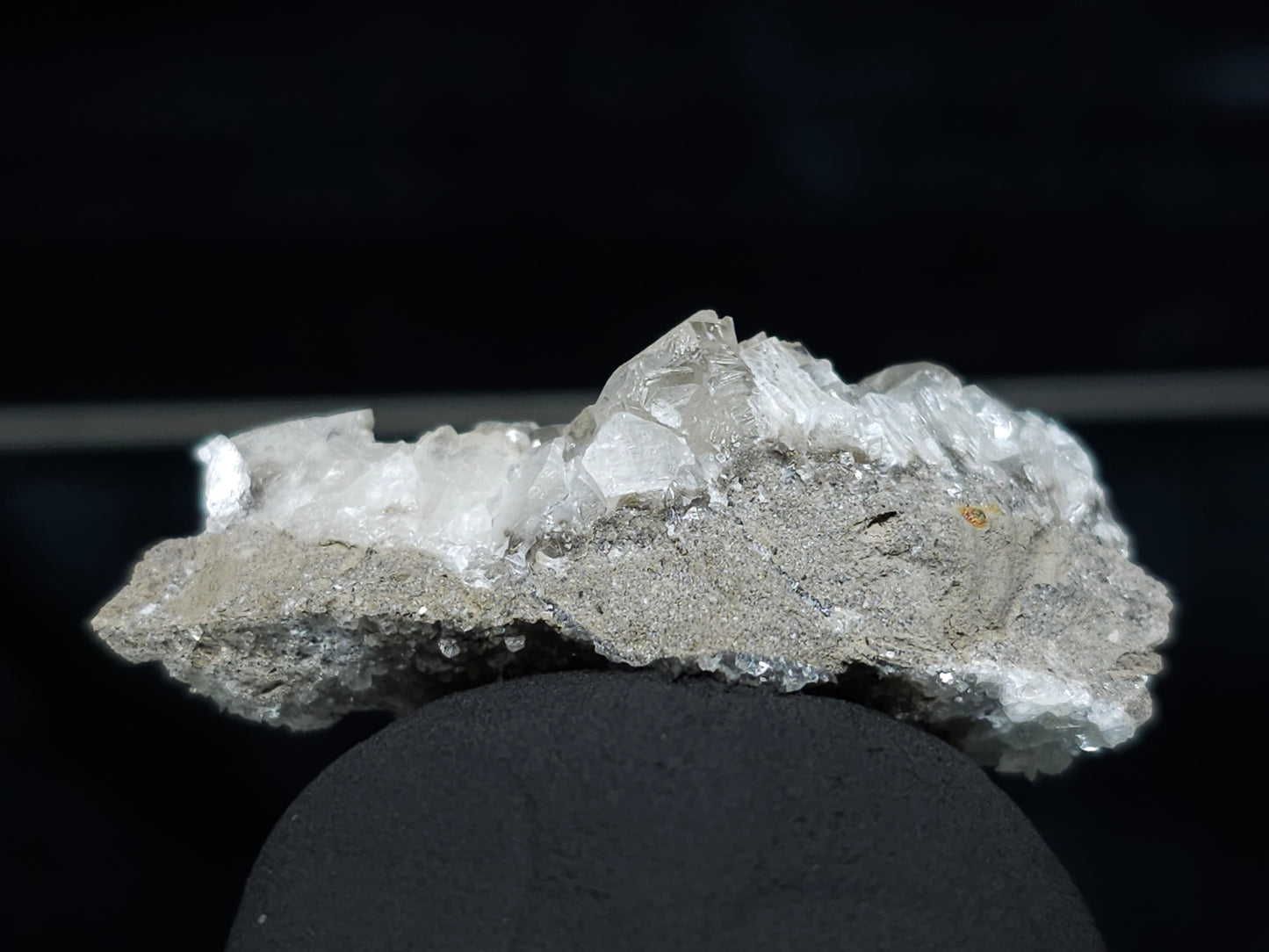 #33993 Super clear Nailhead Spar Calcite cluster and Chalcopyrite ore and multiple small fossils in the matrix