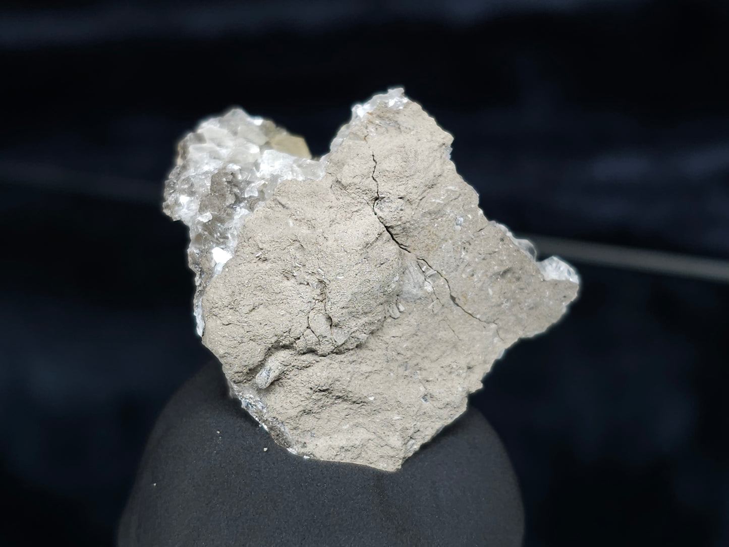 #33996 Super clear Nailhead Spar Calcite geode and Chalcopyrite ore and multiple small fossils in the matrix