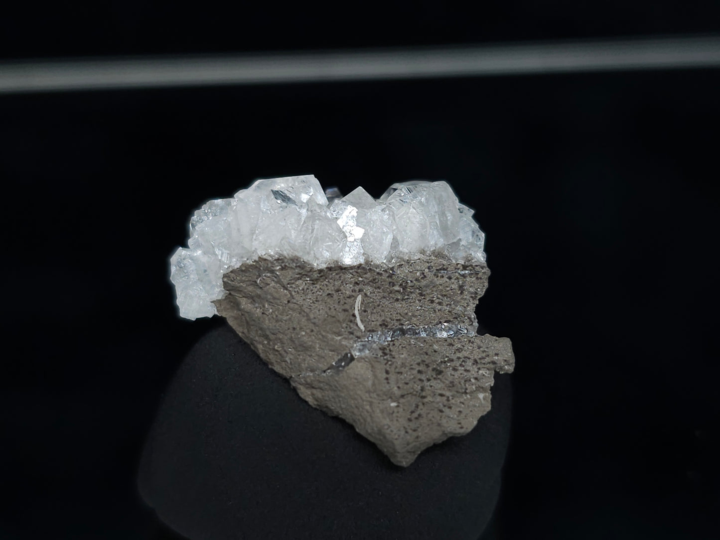 #33997 Super clear Nailhead Spar Calcite cluster and Chalcopyrite ore and multiple small fossils in the matrix