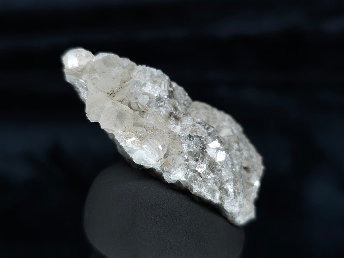 #33999 Double phantom Nailhead Spar Calcite tiny cluster with Chalcopyrite ore and multiple small fossils in the matrix