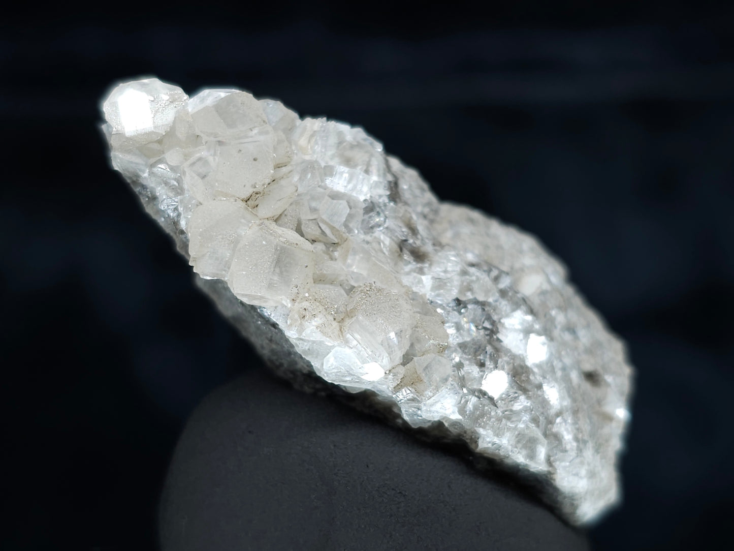 #33999 Double phantom Nailhead Spar Calcite tiny cluster with Chalcopyrite ore and multiple small fossils in the matrix