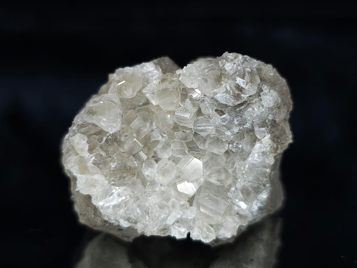 #34000 Super clear Nailhead Spar Calcite cluster and Chalcopyrite ore and multiple small fossils in the matrix